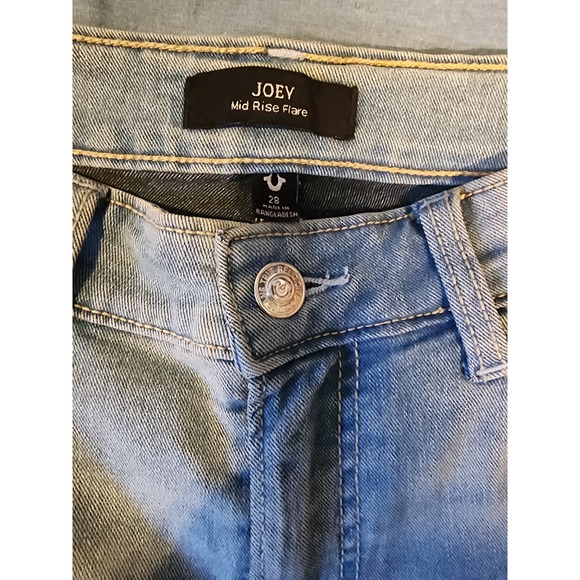 True Religion Joey Rise Flare World‎ Tour Womens 28x32 New Blue - Picture 7 of 10